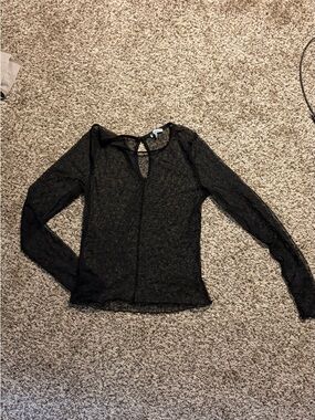 Charlotte Russe Sheer Long-Sleeve Blouse